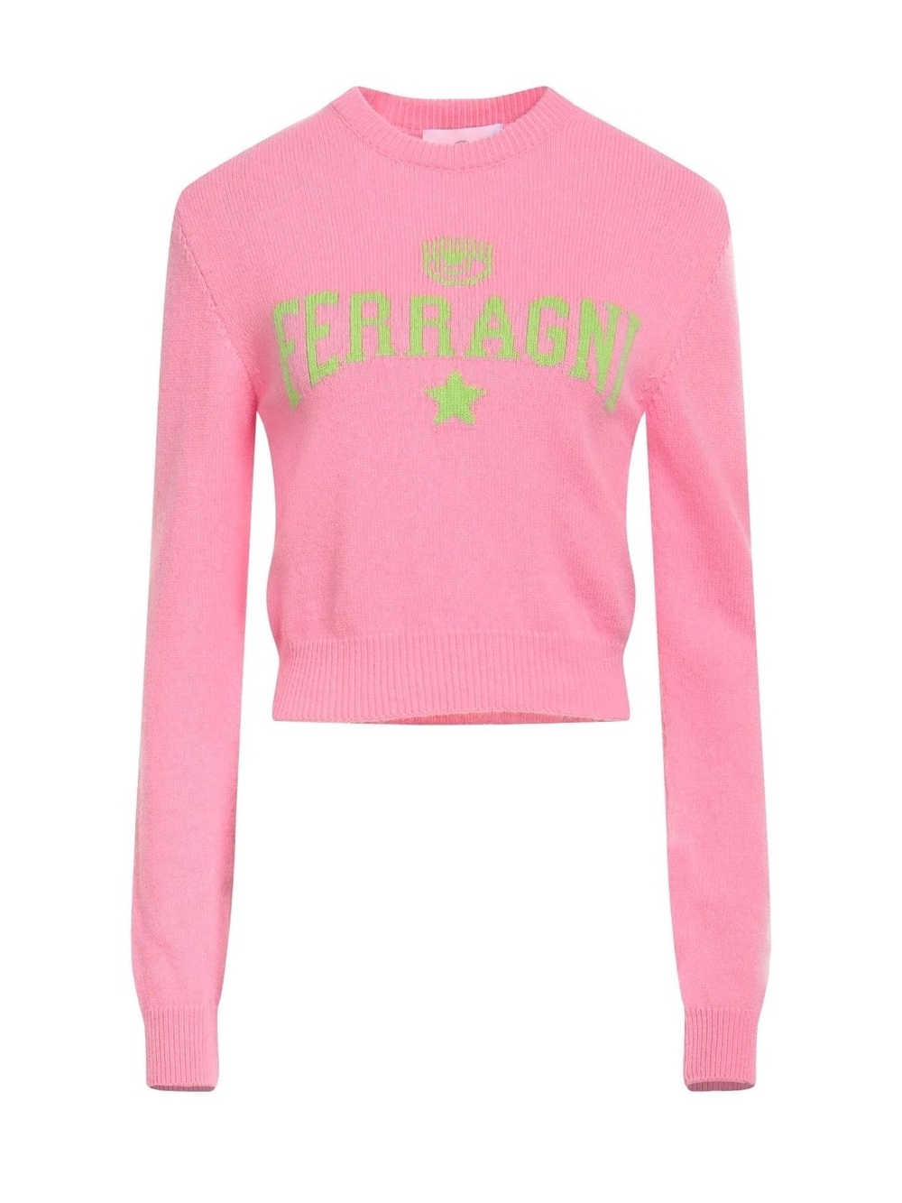 Chiara Ferragni,NWT!PInk Logo Crop Sweater.Actual Retail $368